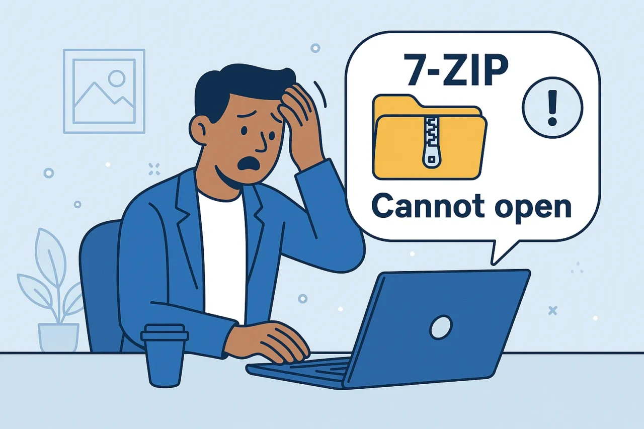 7-Zipファイルが解凍できない原因と対処法｜データ破損から