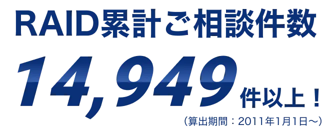 RAID累計ご相談件数14,949件以上！